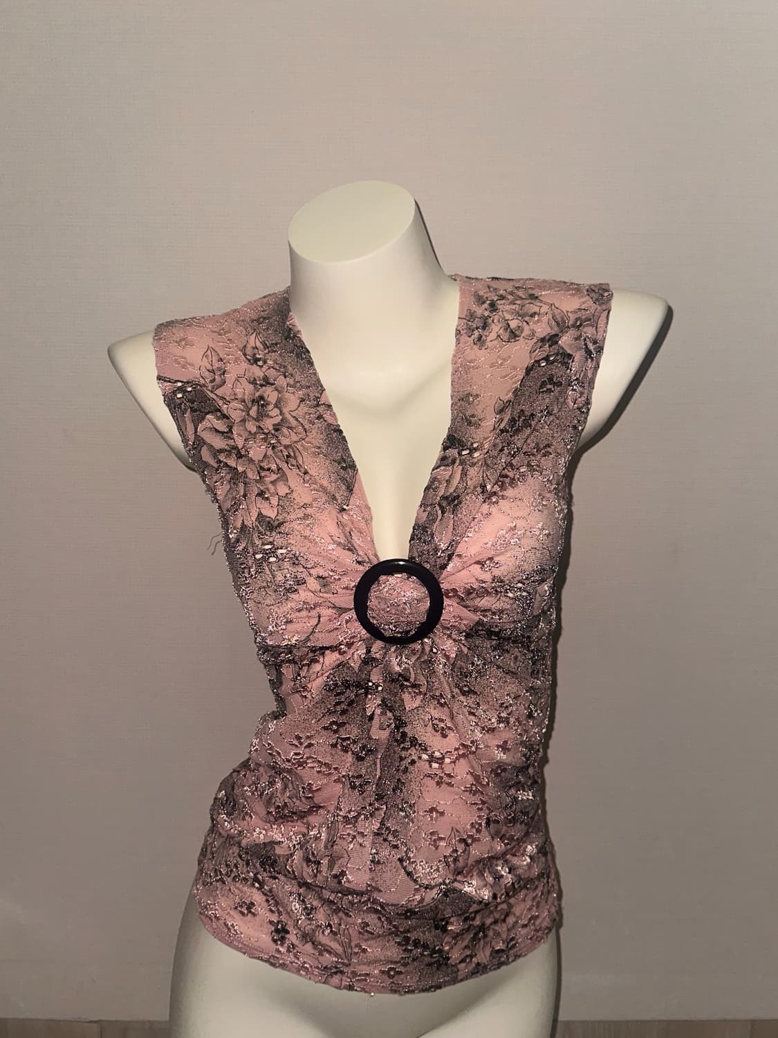 오리엔탈 페어리코어 핑크 실버 슬리브리스  상품이미지4