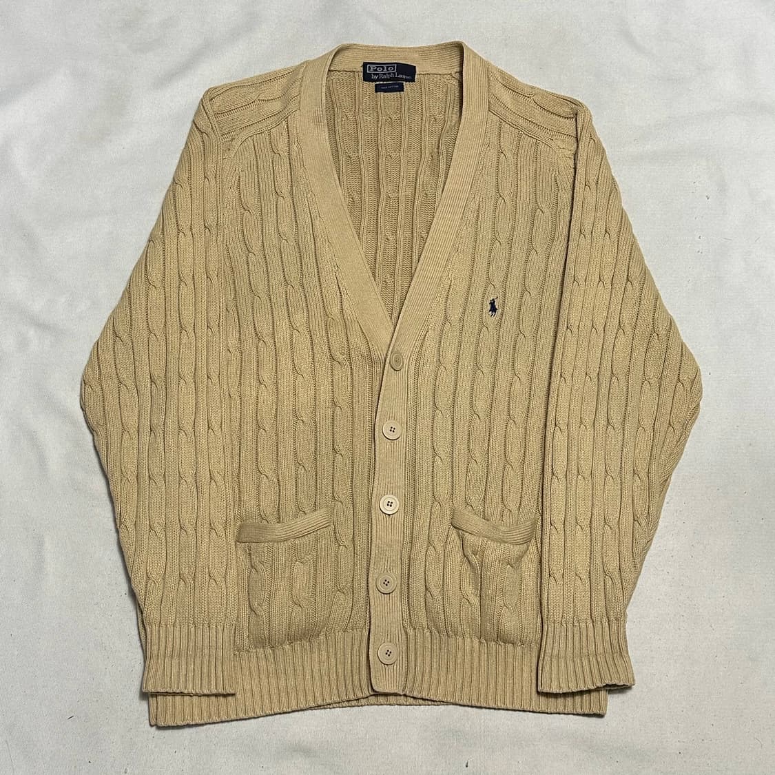 XL 폴로랄프로렌 베이지 케이블 브이넥 가디건 상품이미지2