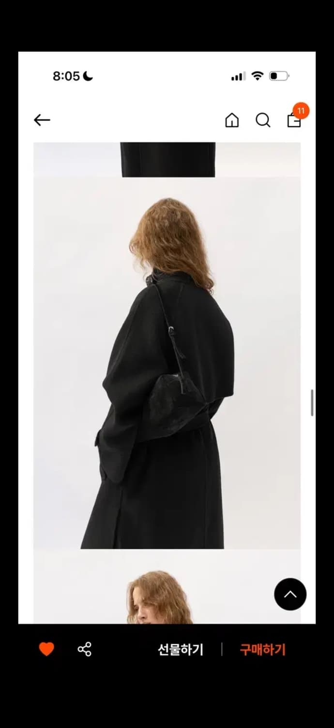 르바 핸드메이드 울 맥 코트 - 블랙 상품이미지3