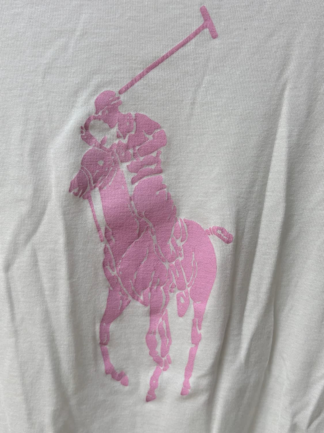 폴로 랄프로렌 화이트 핑크 슬림핏 슬리브 롱 긴팔 티셔츠 흰핑 상품이미지3