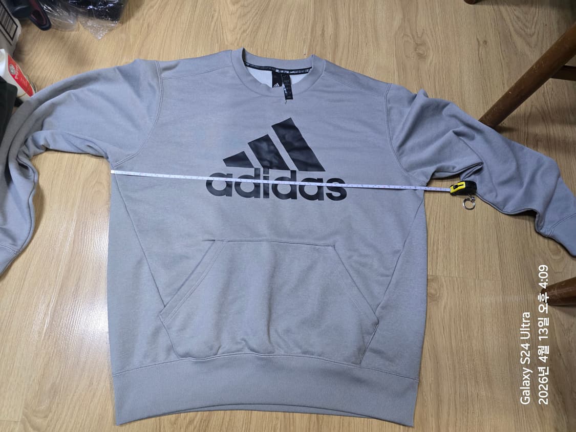 아디다스 빅로고 그레이 맨투맨 L 상품이미지1