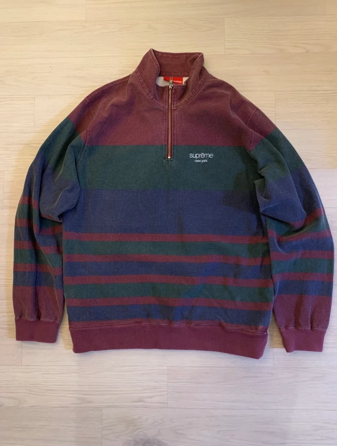 슈프림(SUPREME) 프린트 스트라이프 하프 집업 상품이미지1