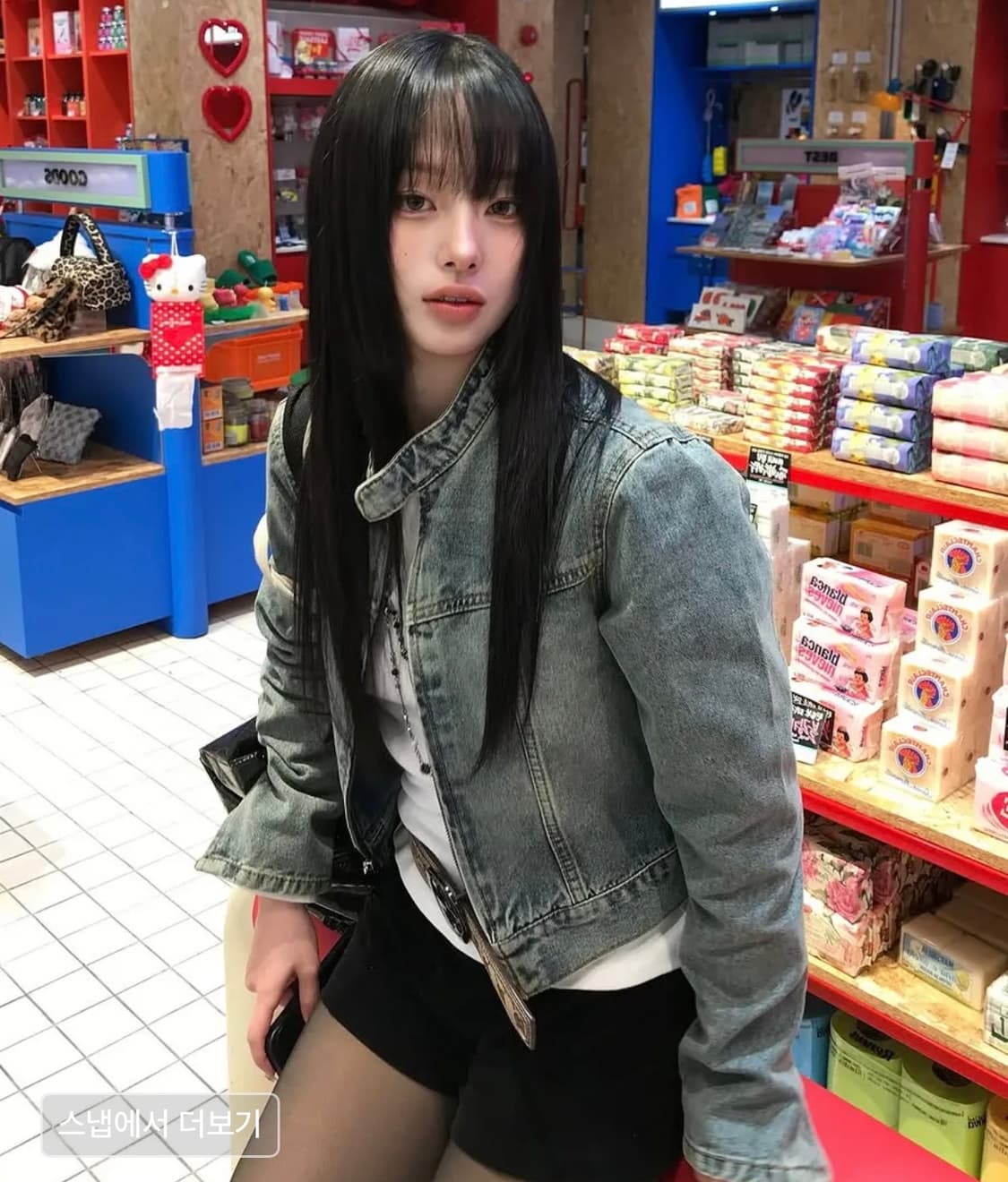 오드스튜디오 샌드 워싱 바이커 데님 크롭 자켓 (블루, s) 상품이미지1