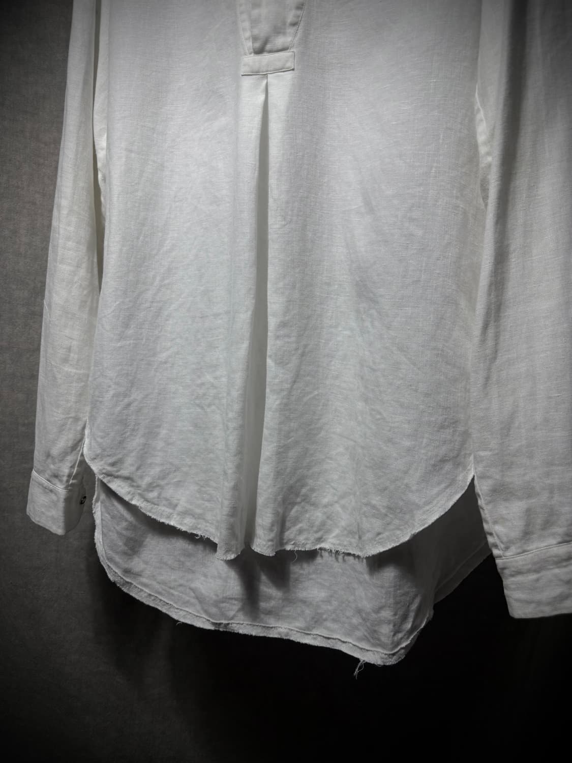 Araki Yuu Raw-hem Linen Pullover Shirt   상품이미지5