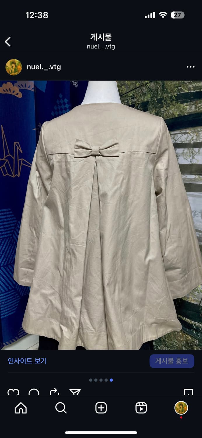 빈티지 트렌치 코트 리본 상품이미지5