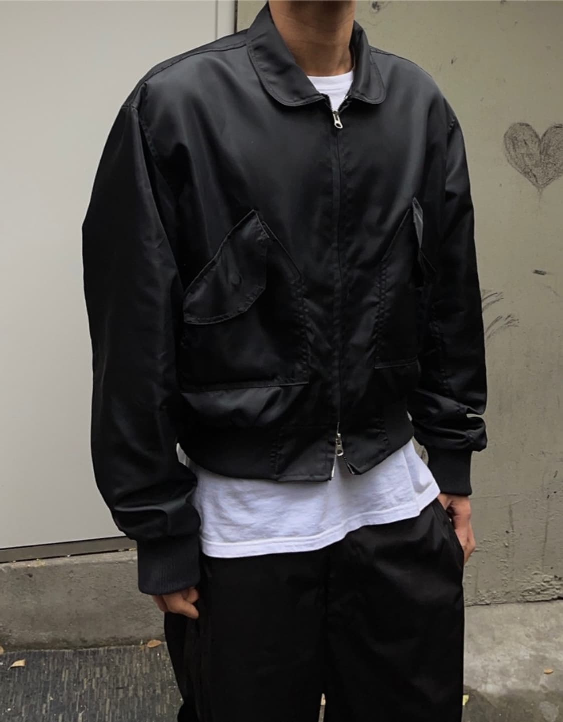 크롭 MA-1 항공 점퍼 자켓 카키 색상 상품이미지1