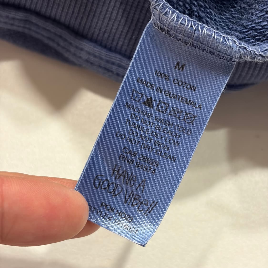 [M] 스투시 피그먼트 블루 워싱 맨투맨 티셔츠 B731 상품이미지8