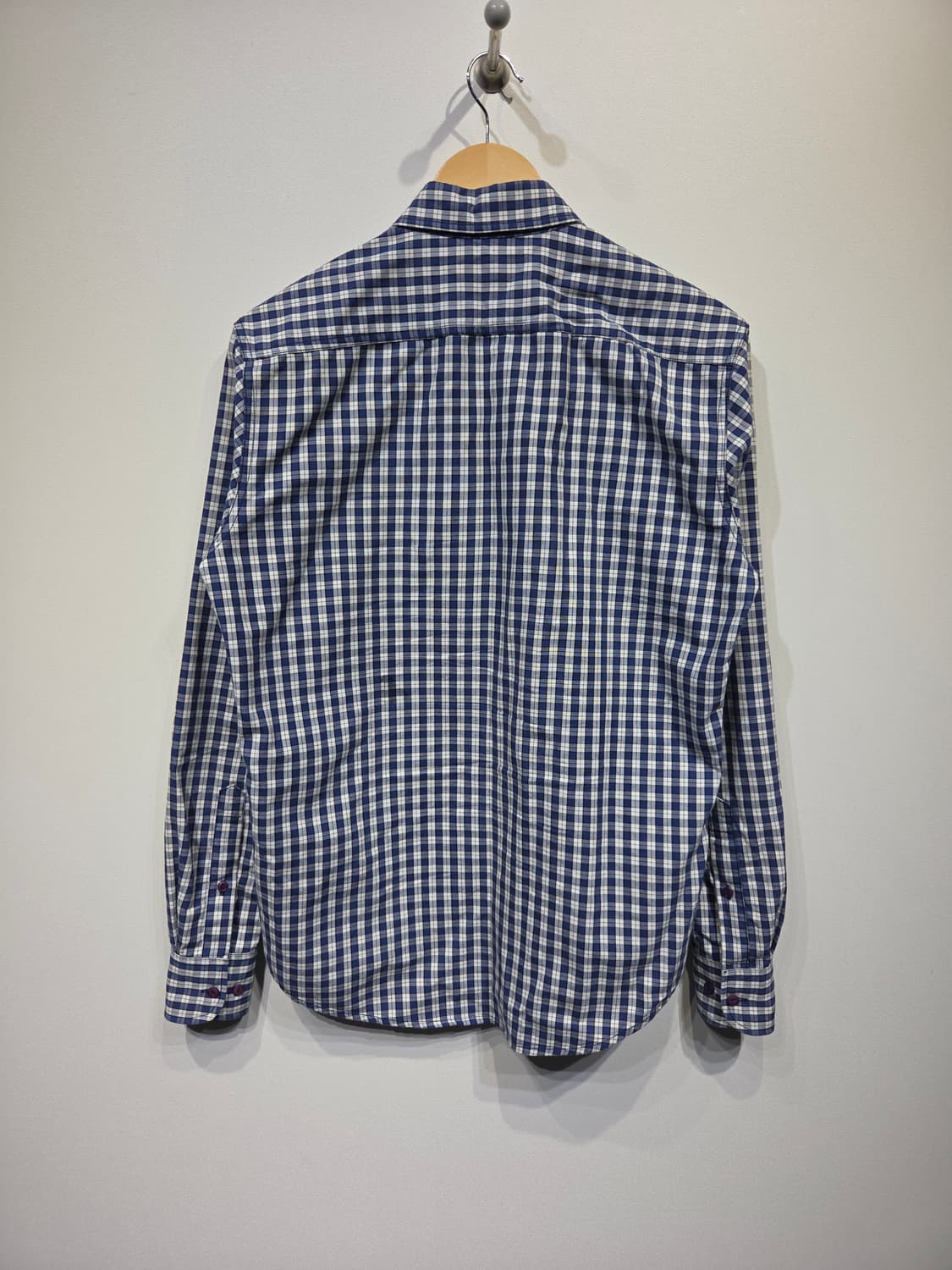 KANGOL 캉골 블루 깅엄 체크 셔츠 상품이미지6