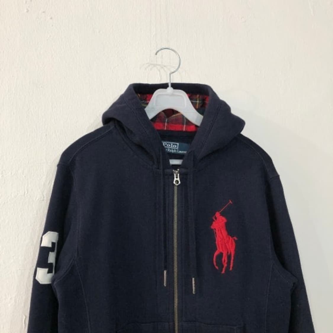 빅포니 체크 후드집업 상품이미지1