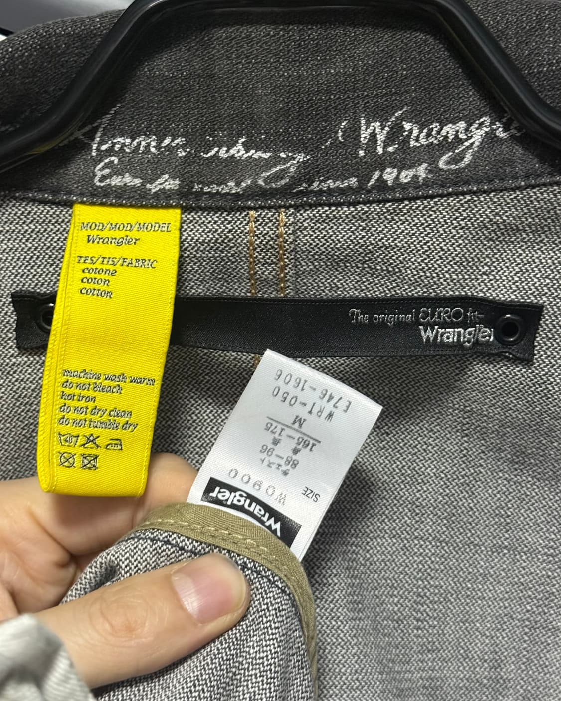 렝글러 워시드 그레이 웨스턴 흑청 데님 워크 블레이져 마이 고스 펑크 락 상품이미지9