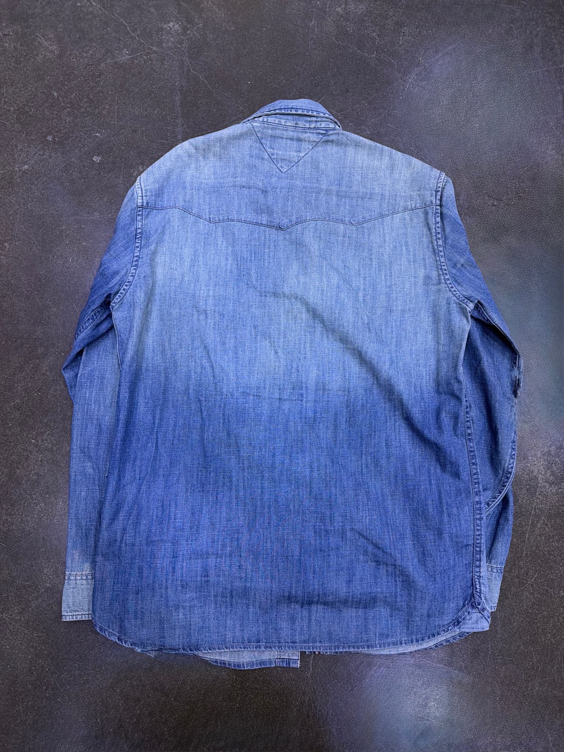 타미힐피거 웨스턴 3라인 스티치 빈티지 워싱 데님셔츠 L 상품이미지2