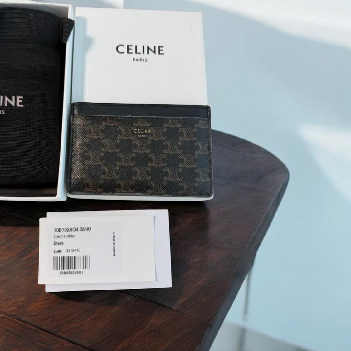 셀린느 정품 트리옹프 캔버스 카프스킨 카드 홀더 카드지갑 풀박스 판매합니 상품이미지1
