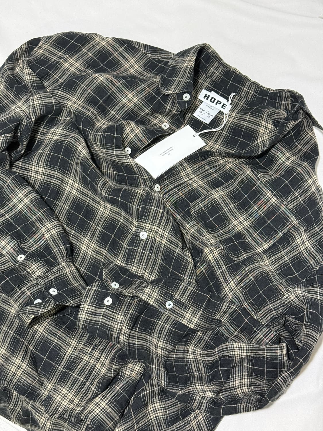 호프 룸셔츠 체크 블랙  상품이미지3