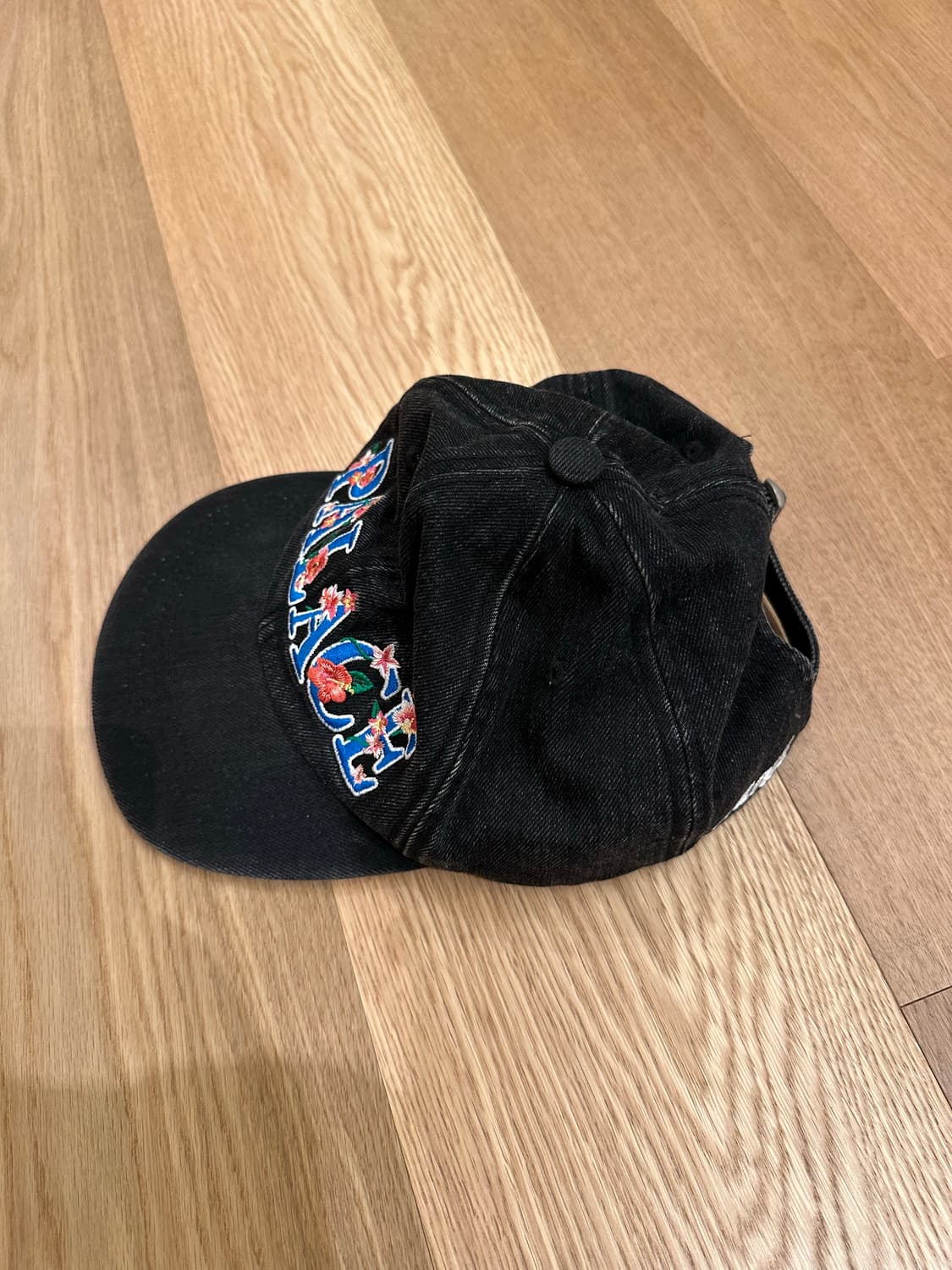 Palace 팔라스 플라워 데님 모자 블랙 상품이미지2