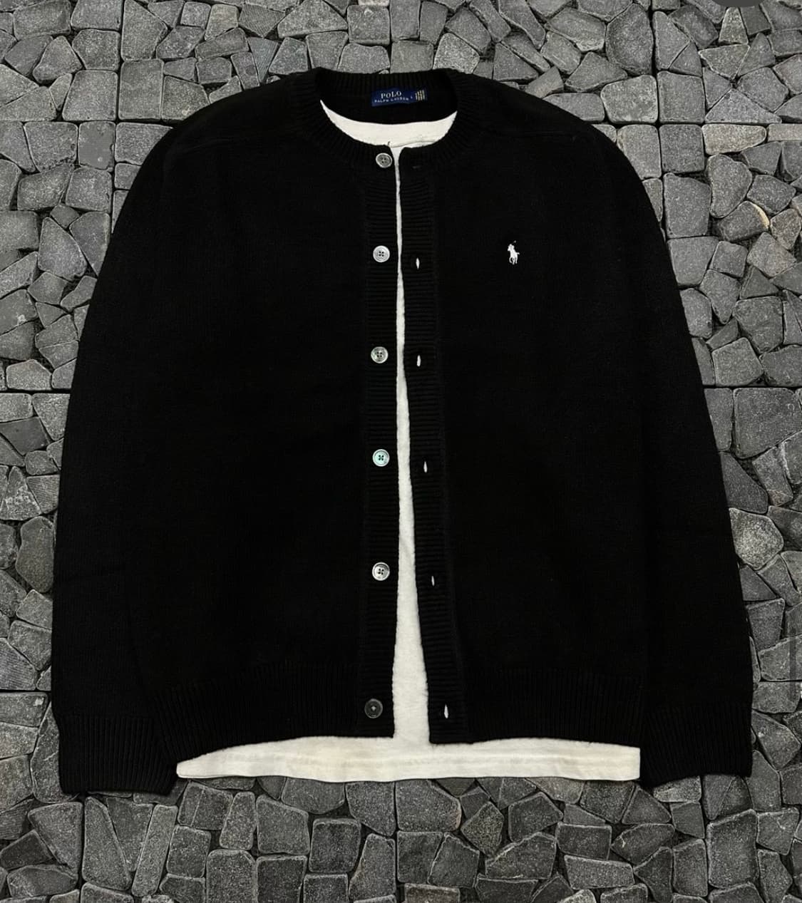 폴로 블랙 라운드 가디건 L 상품이미지1