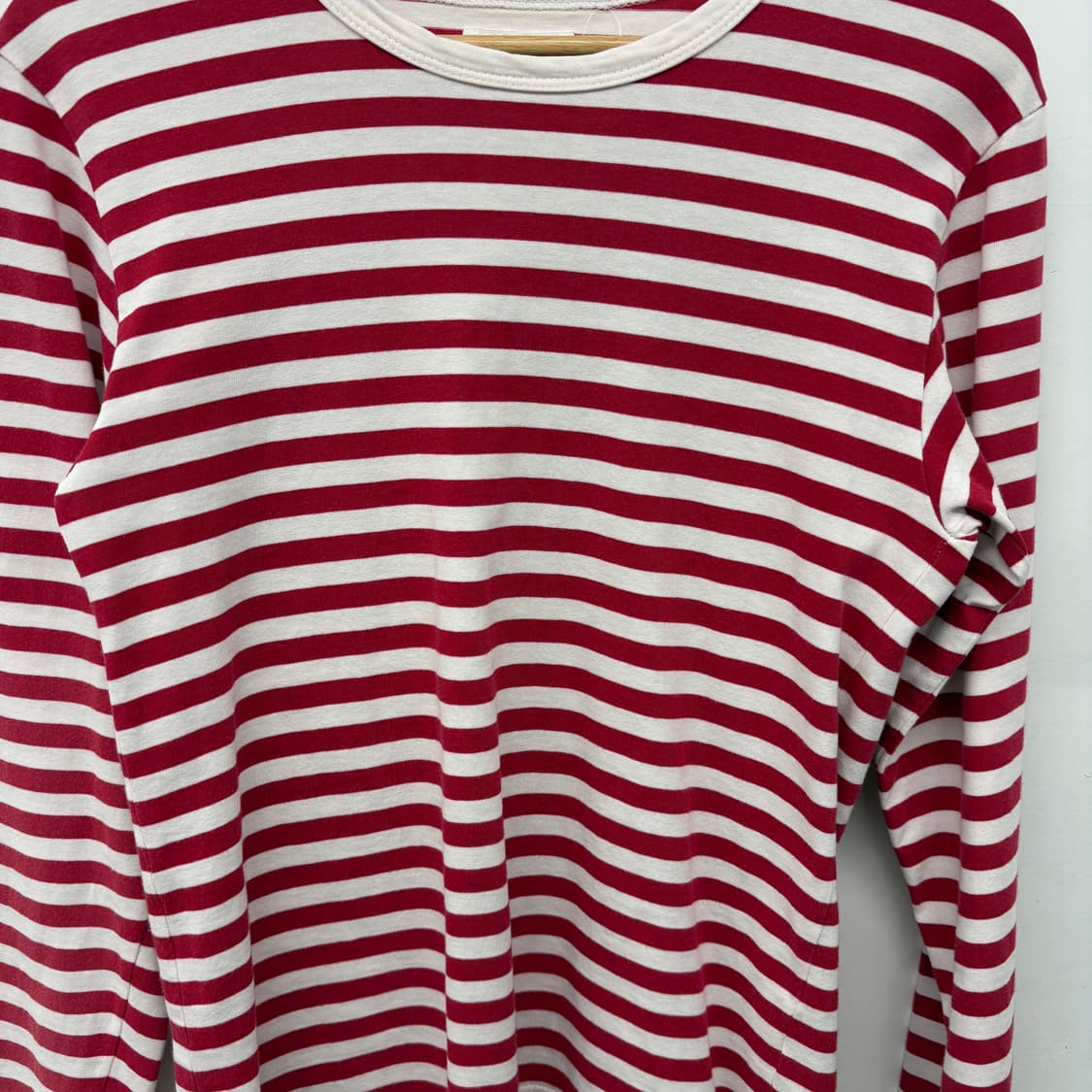 아네스베 레드 화이트 스트라이프 긴팔 티셔츠 여/S 상품이미지2