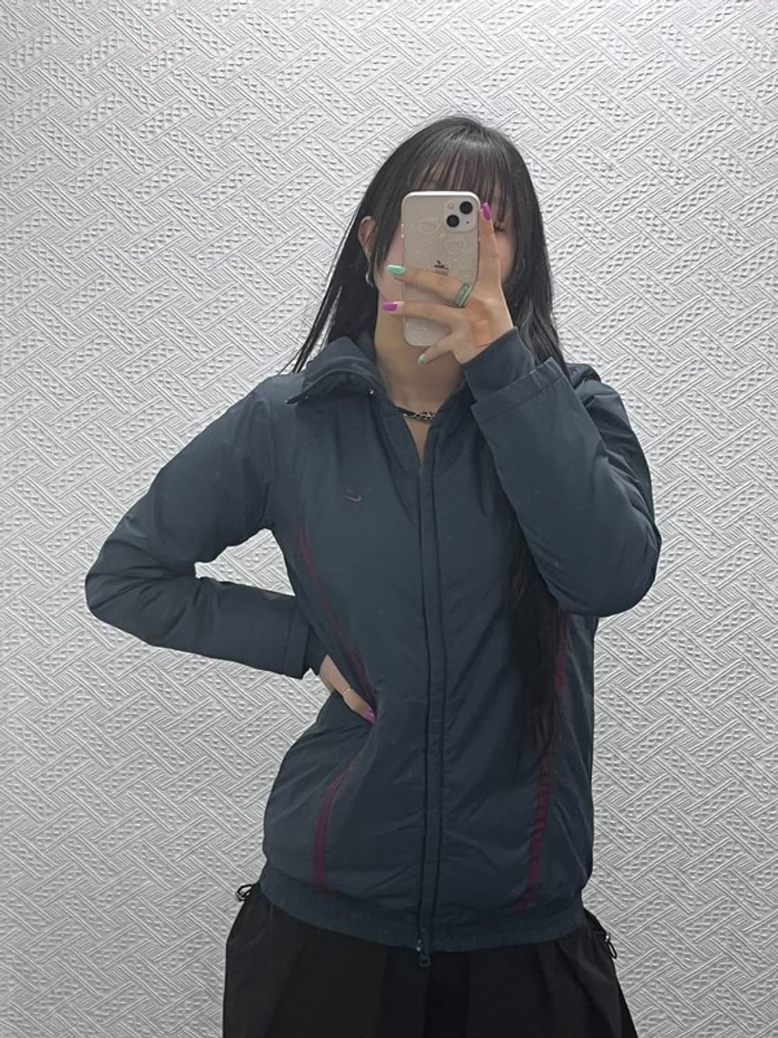 나이키 올드스쿨 빈티지 크로스배색 바람막이 자켓 M C07310 상품이미지1