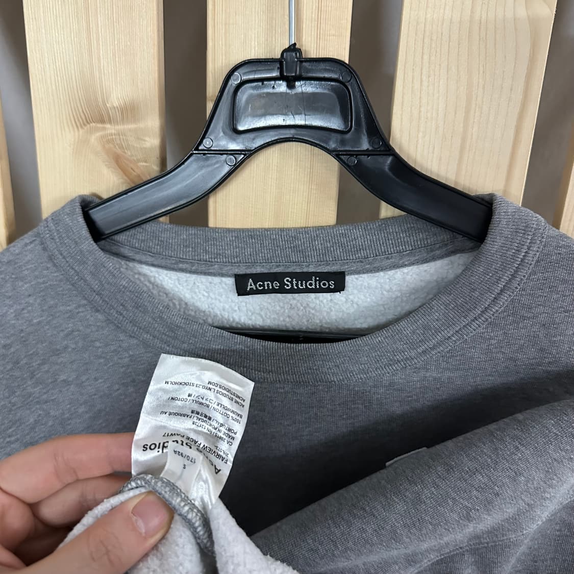 (M) 아크네스튜디오 페어뷰 페이스 그레이 맨투맨 상품이미지5