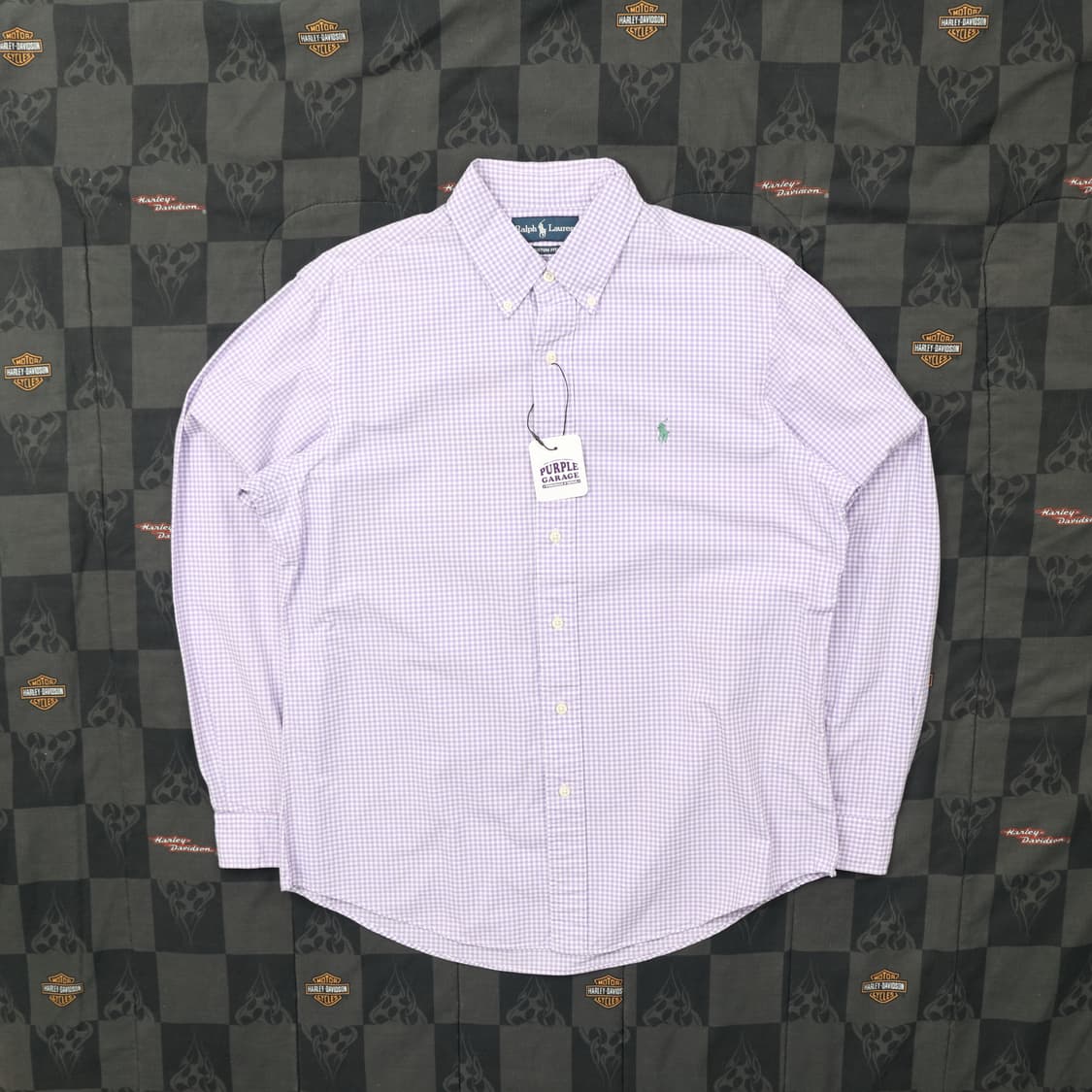 폴로 깅엄 체크 셔츠 L B74 상품이미지1