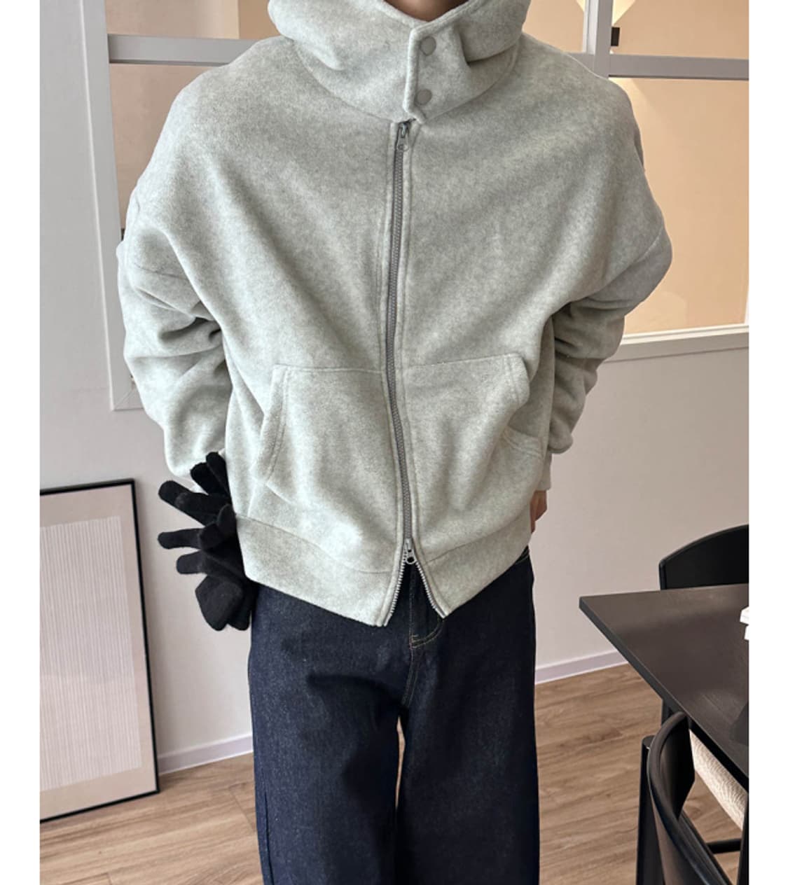 후리스 비조 크롭 후드집업 원가 57000원 상품이미지1