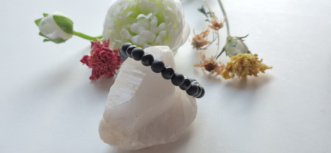 남자 팔찌 천연석 블랙 오닉스 원석 핸드메이드 팔찌 무광 유광 상품이미지3