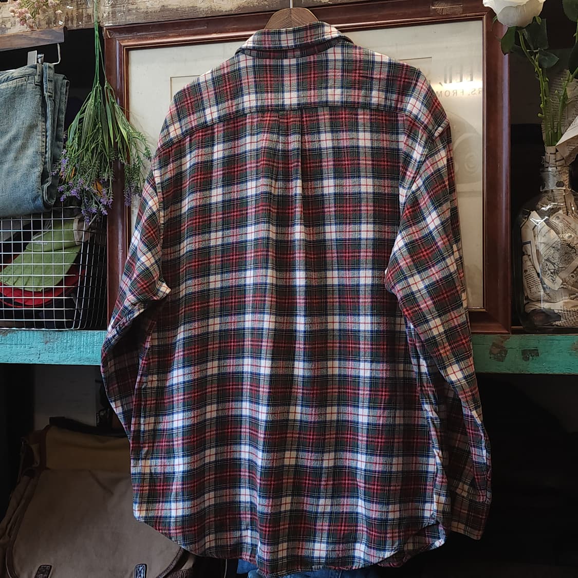 90s 올드갭 셔츠 아메리칸 체크셔츠 플레드셔츠 워크 포켓 L 상품이미지4