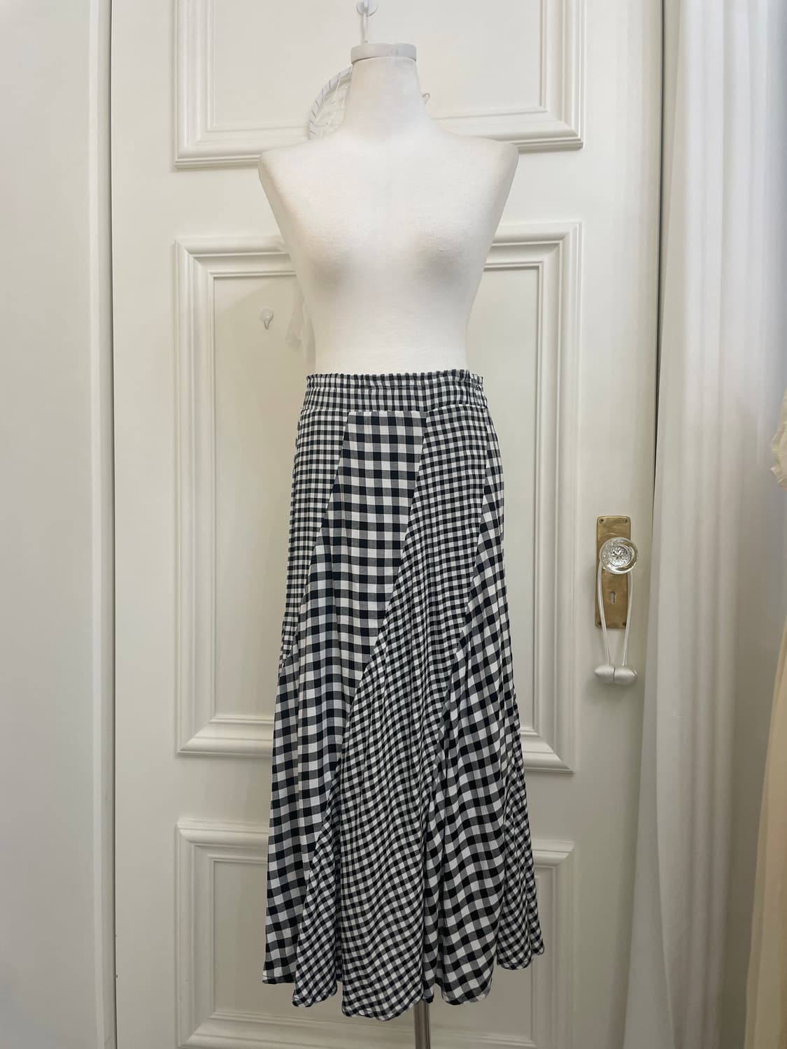 gingham check summer cotton banding sk 상품이미지1