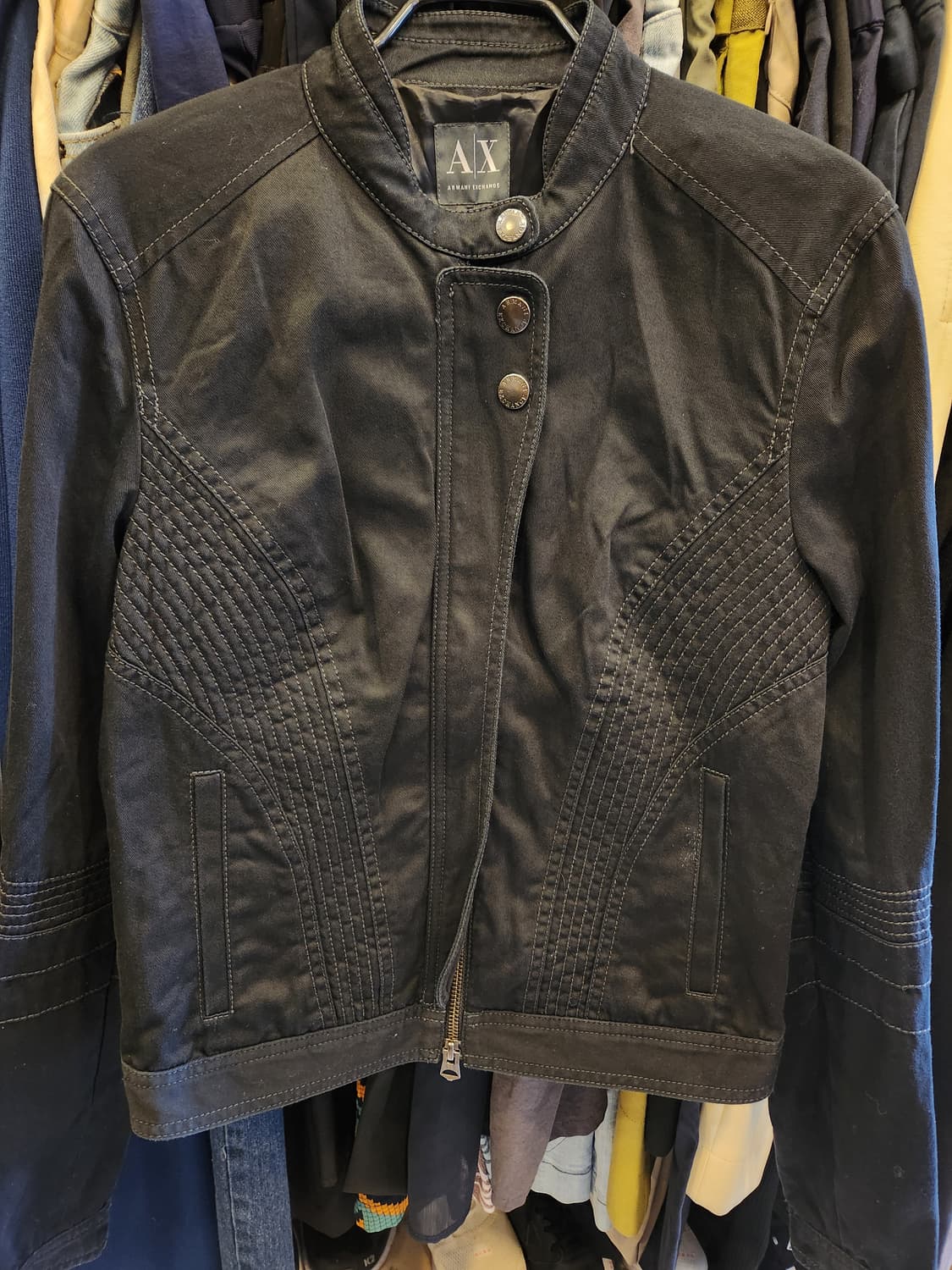 아르마니익스체인지 블랙 바이커자켓 상품이미지1