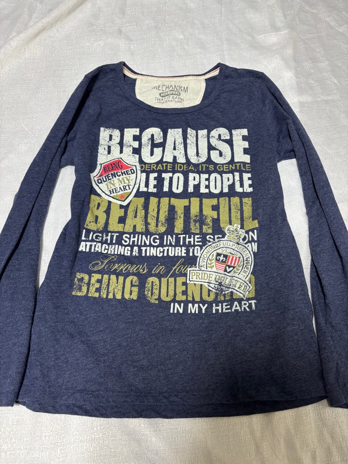 “Unknown” Y2K Print Navy Sleeve 상품이미지2