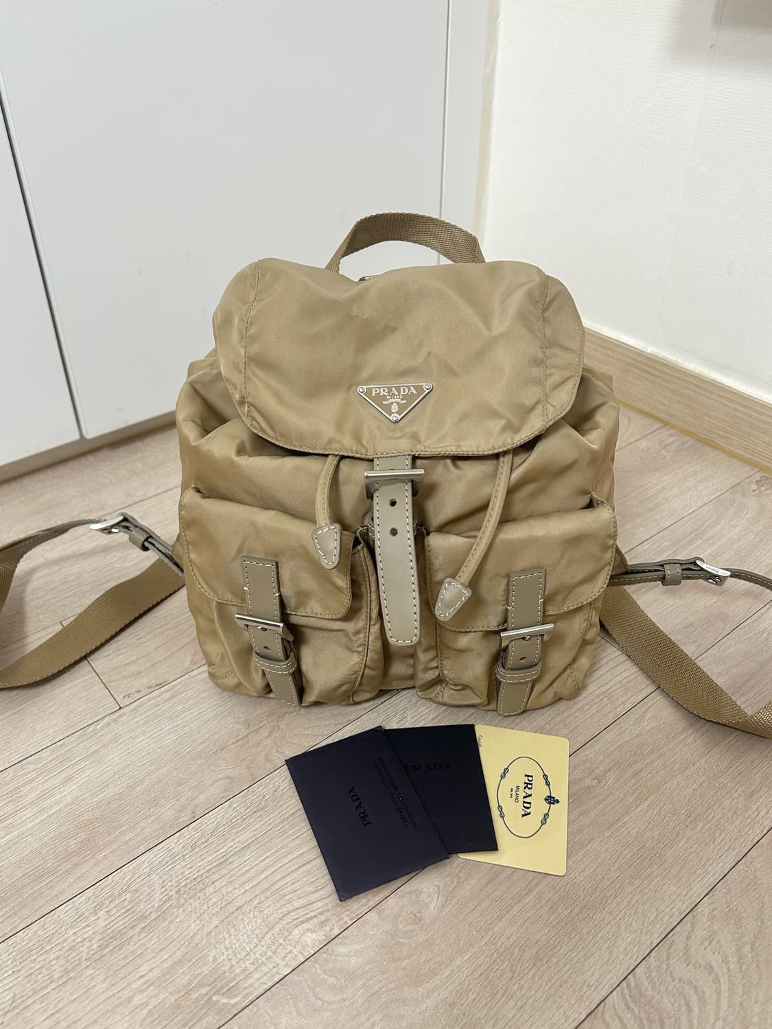 (정품)프라다 백팩 포코노 베이지 스몰 상품이미지1