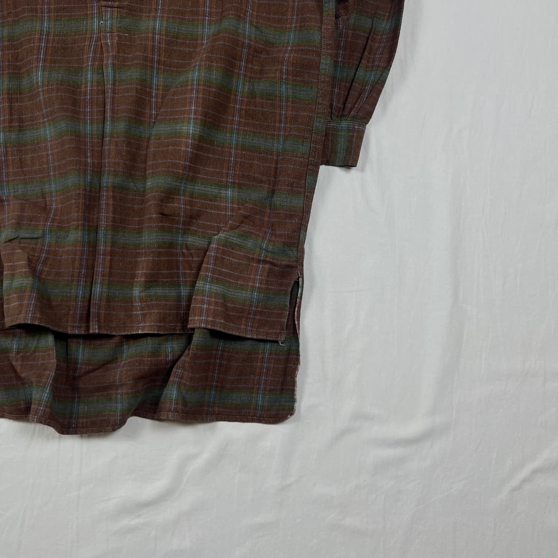 50‘s-60’s 프렌치 그랜드파 롱 체크셔츠 남방 상품이미지5