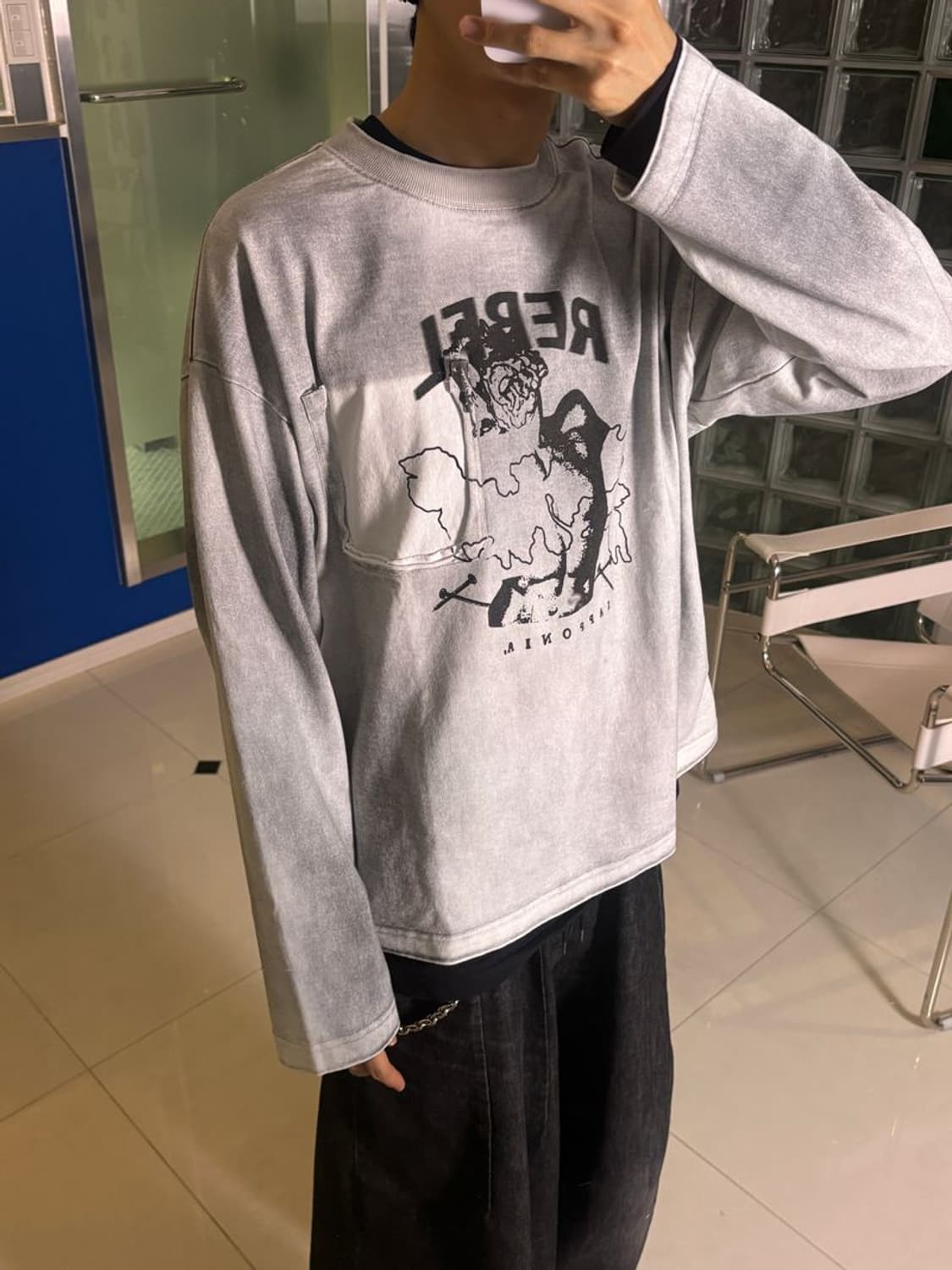 PRINT L/S TEE 더티 프린트 긴팔 티셔츠 #02 상품이미지1
