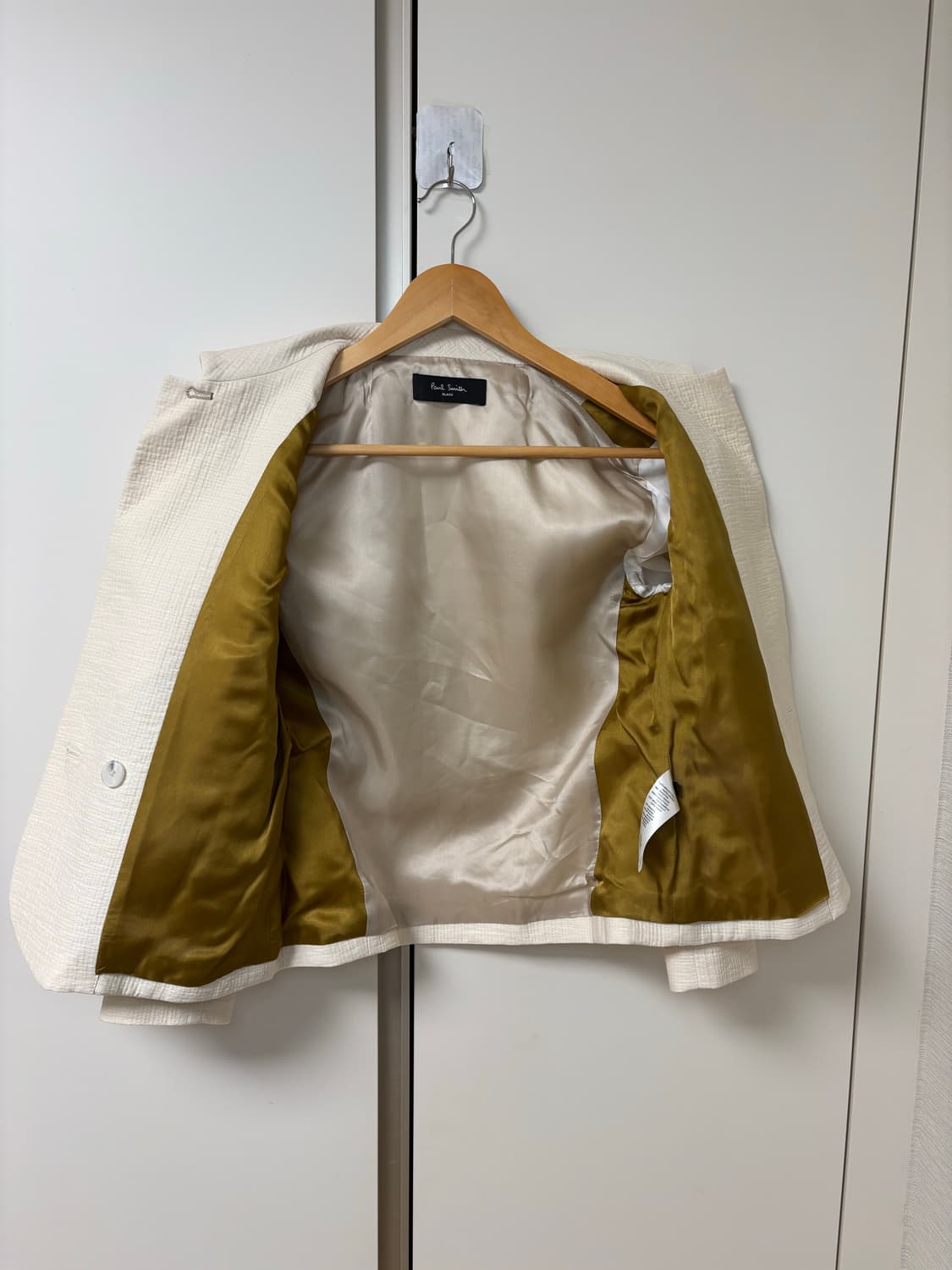 폴스미스 블랙라벨 여성 riri지퍼 더블패턴 자켓38/55/아이보리상아색 상품이미지4