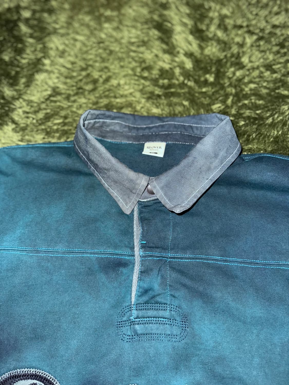 [XL] 리오버 올드스쿨 코튼 럭비 롱슬리브 핸드 다잉 상품이미지3