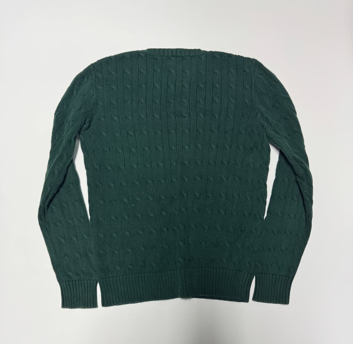 여성 폴로 랄프로렌 케이블 니트 S 그린 상품이미지2