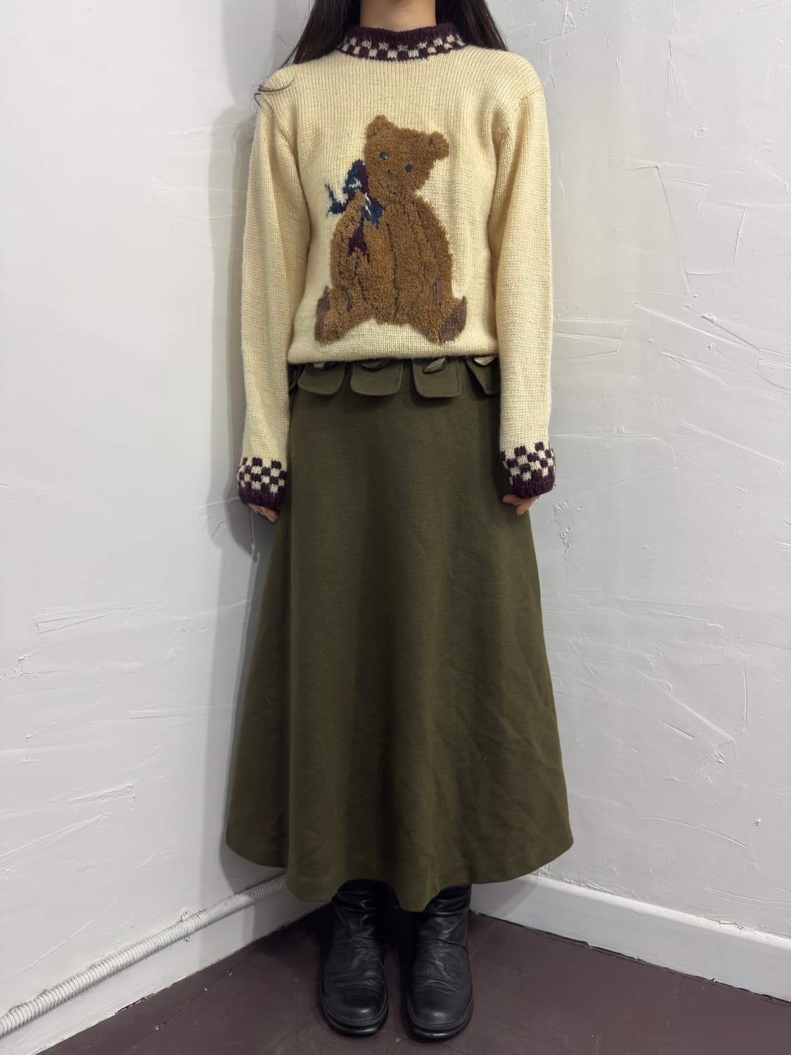 duffle design long skirt 상품이미지2