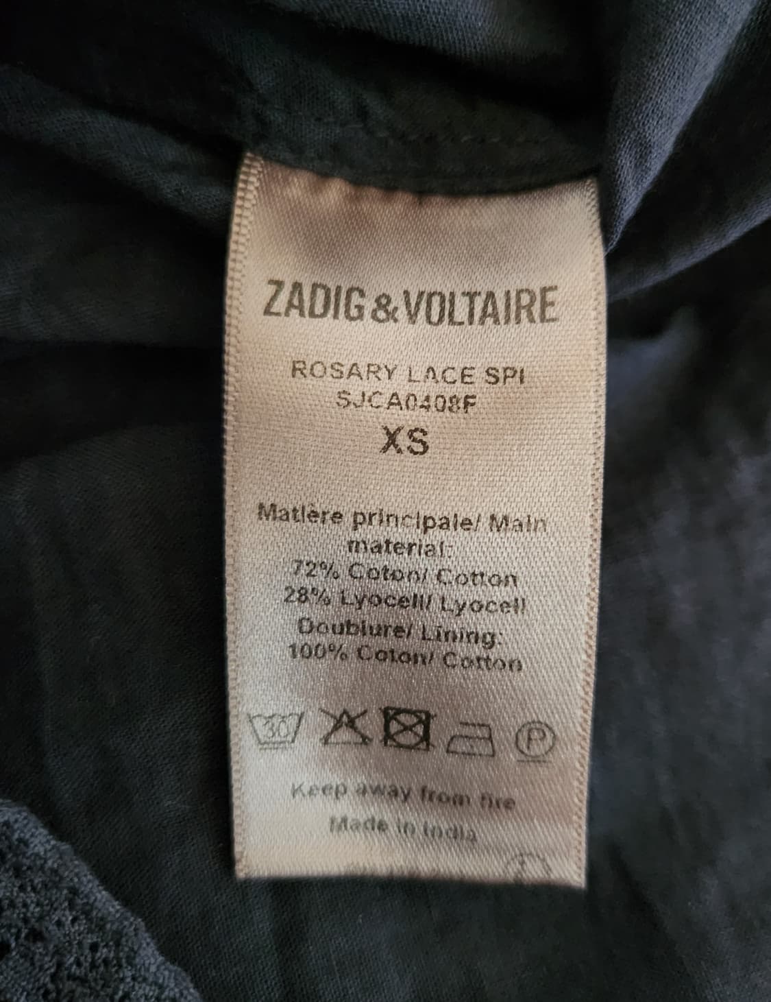 (택만뗀 새상품)쟈딕앤볼테르 시스루벨벳별패턴 원피스 (XS) 상품이미지10