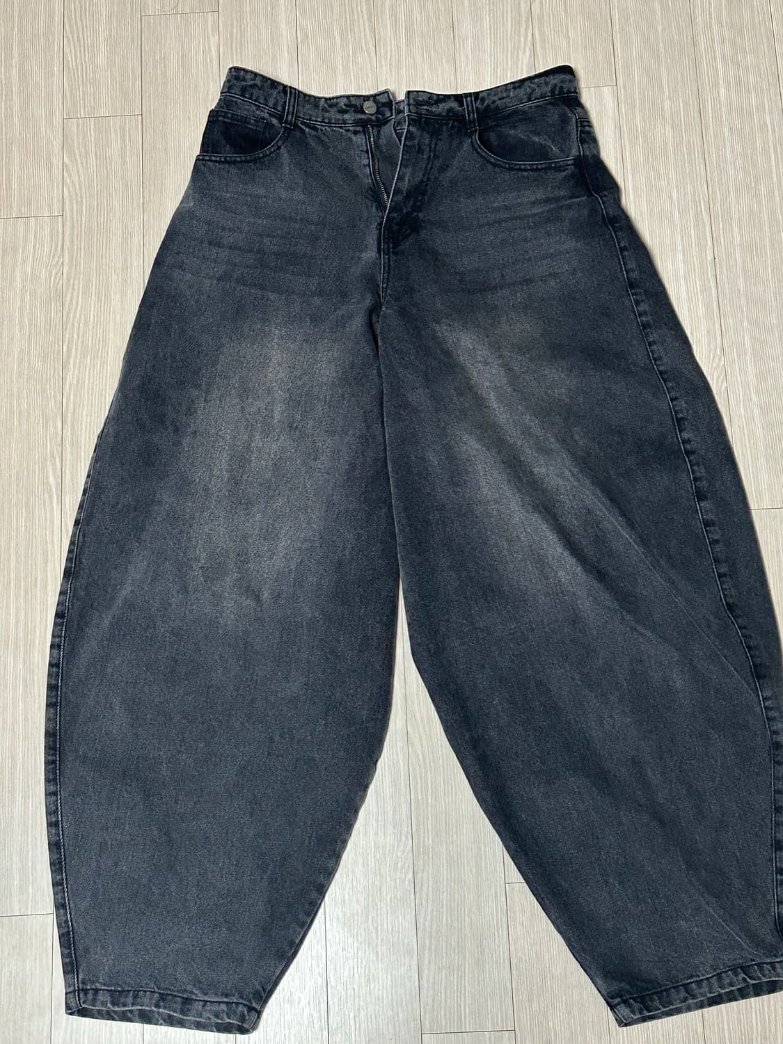 낫포너드 벌룬핏 흑청 데님 상품이미지1