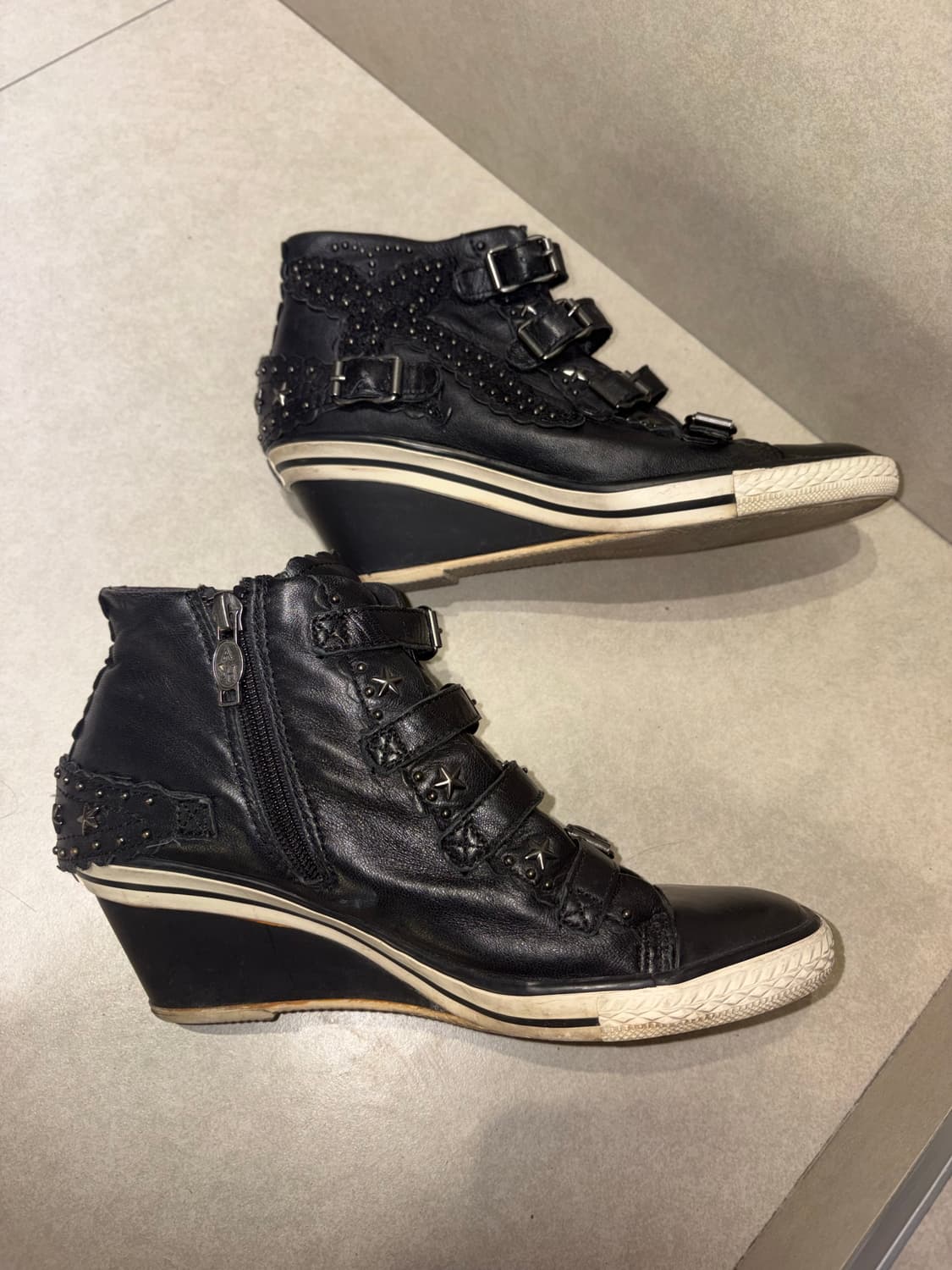 아쉬 스터드 레이스 블랙 웨지스니커즈 37 상품이미지4