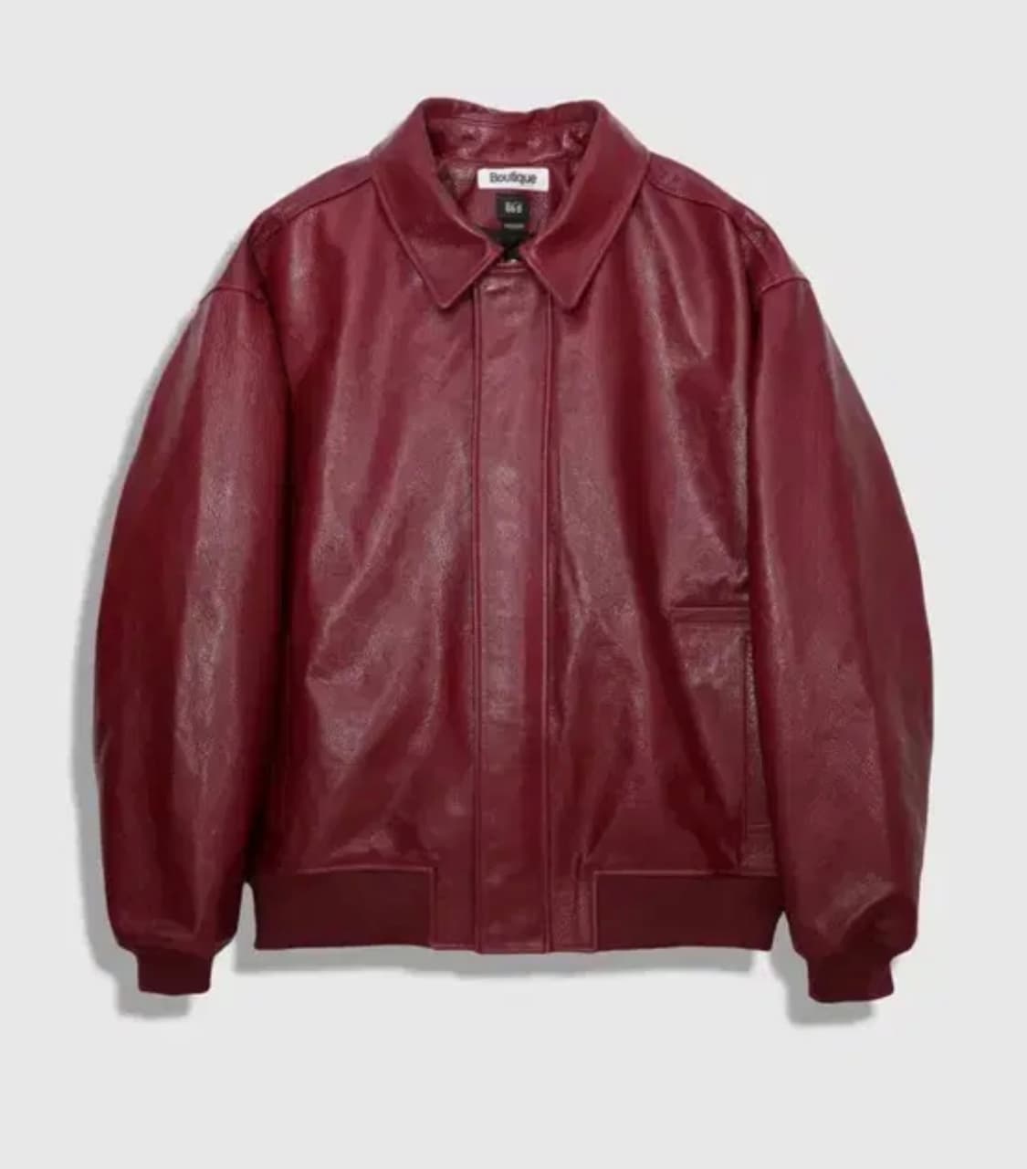 버건디 레더 자켓 상품이미지1