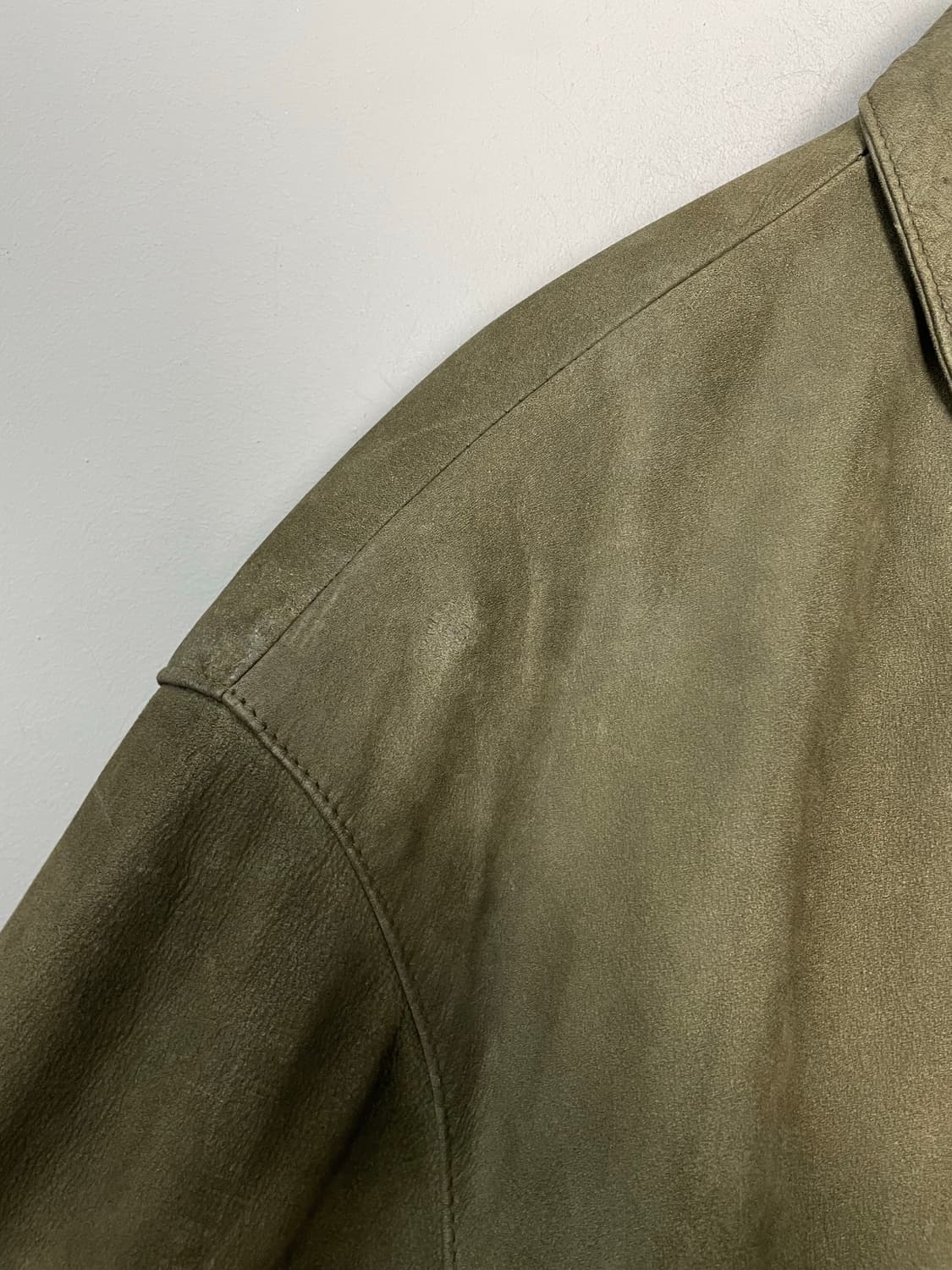 빈티지 올리브 그린 가죽 봄버 자켓 H2438 상품이미지10