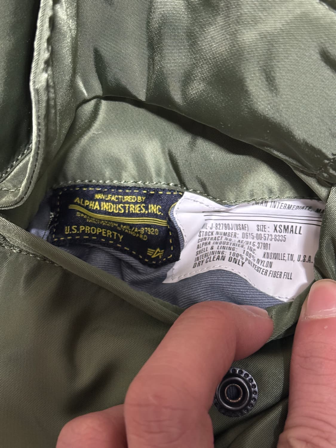 알파인더스트리 MA-1 봄버 자켓 카키 상품이미지6