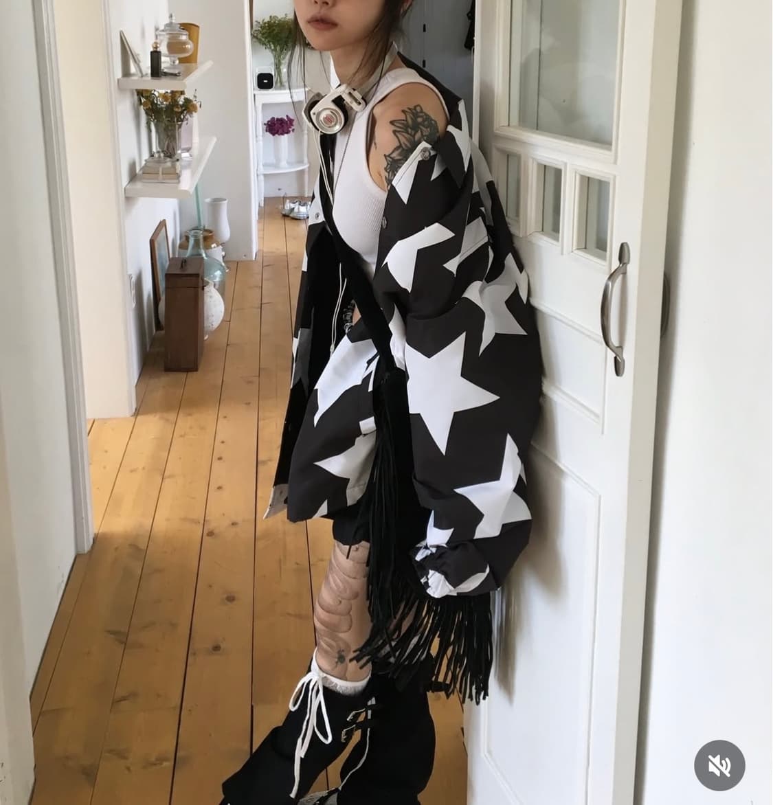 베이프 스타 바람막이 (검흰) 상품이미지2