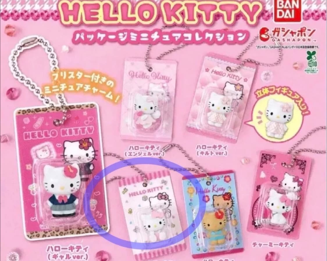 5종 일괄 산리오 베이비 키티 미니어쳐 가챠 롱다리 키티 스트랩 리락쿠마 상품이미지3
