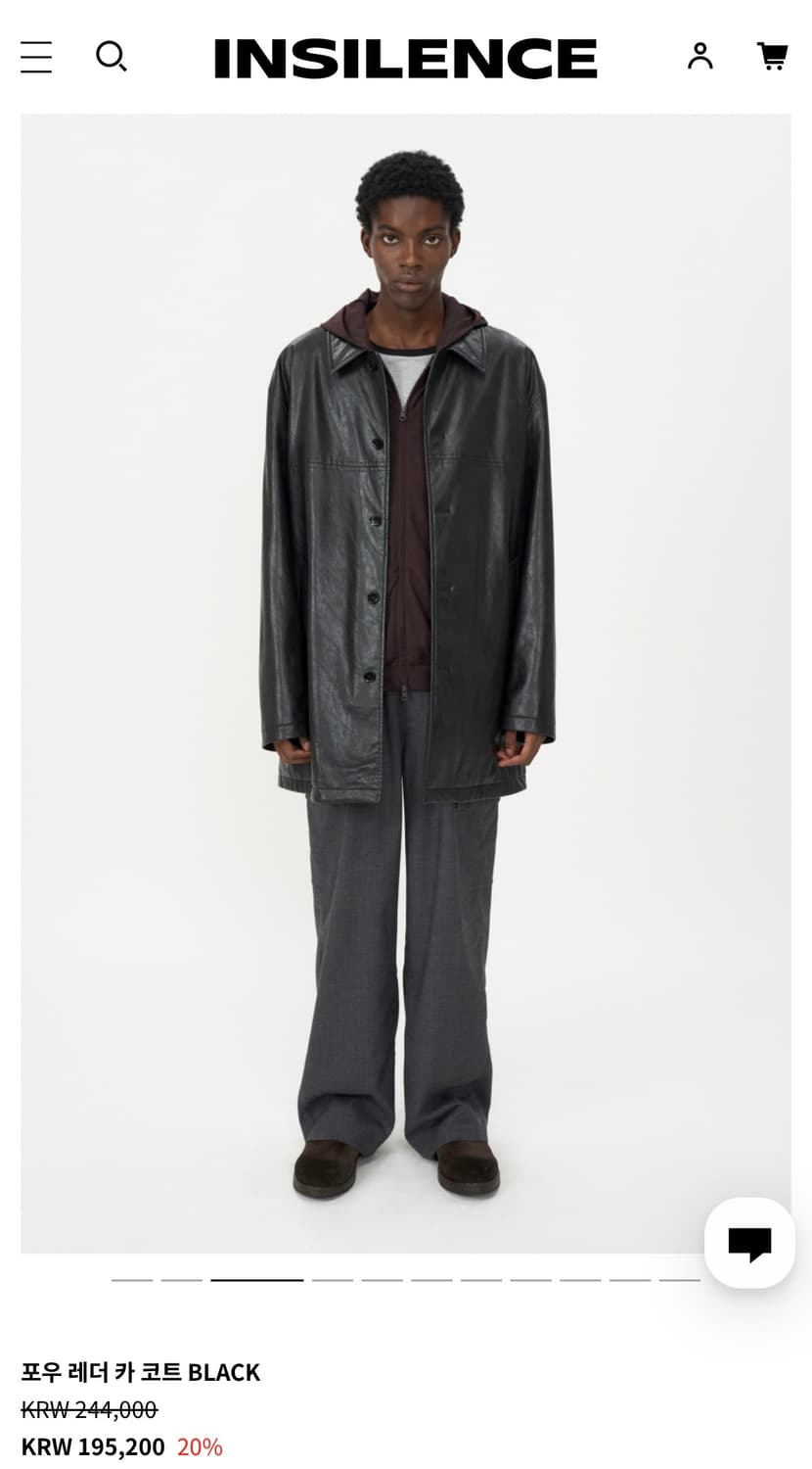 인사일런스 포우 레더 카 코트 블랙 L 상품이미지1