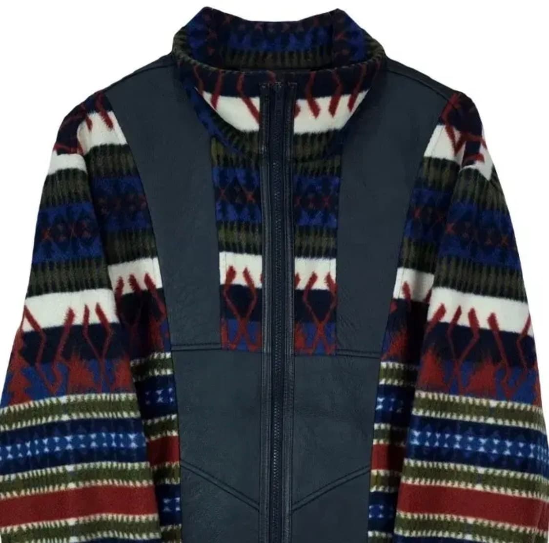 램스킨 양가죽 에스닉 패턴 플리스 쉐르파 자켓 상품이미지4