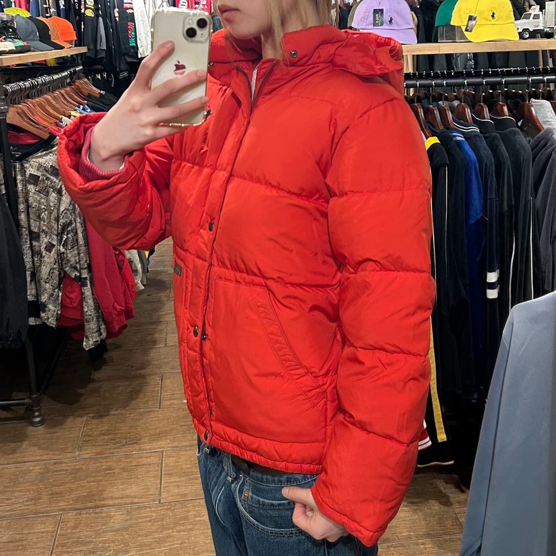 [HI] 폴로 숏 패딩 레드 상품이미지4