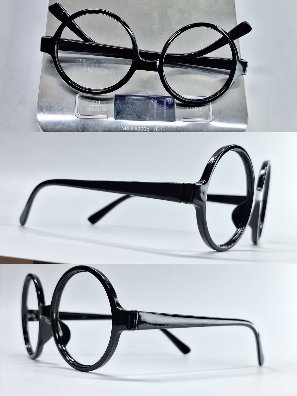 블랙 라운드 원형 김구안경 안경테 137mm 일본 수입 빈티지 레트로 상품이미지9