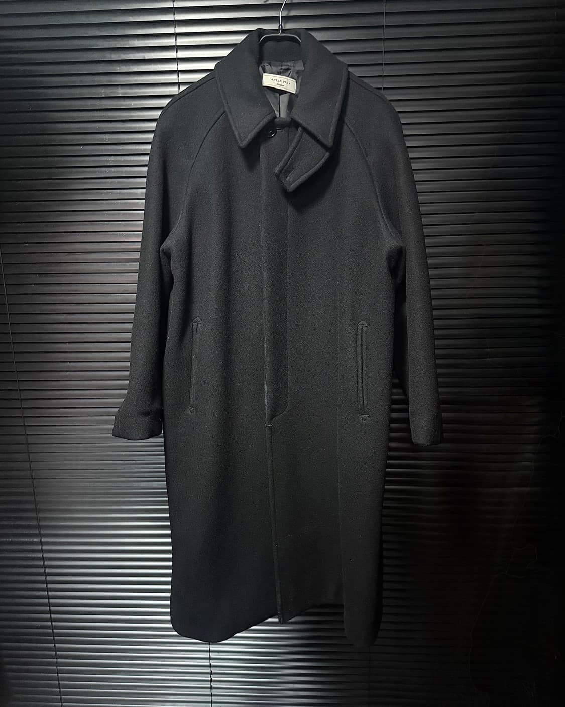 에프터 프레이 블랙 검정 발마칸 메리노 울 코트 캐시미어 M 95 하이넥 상품이미지1