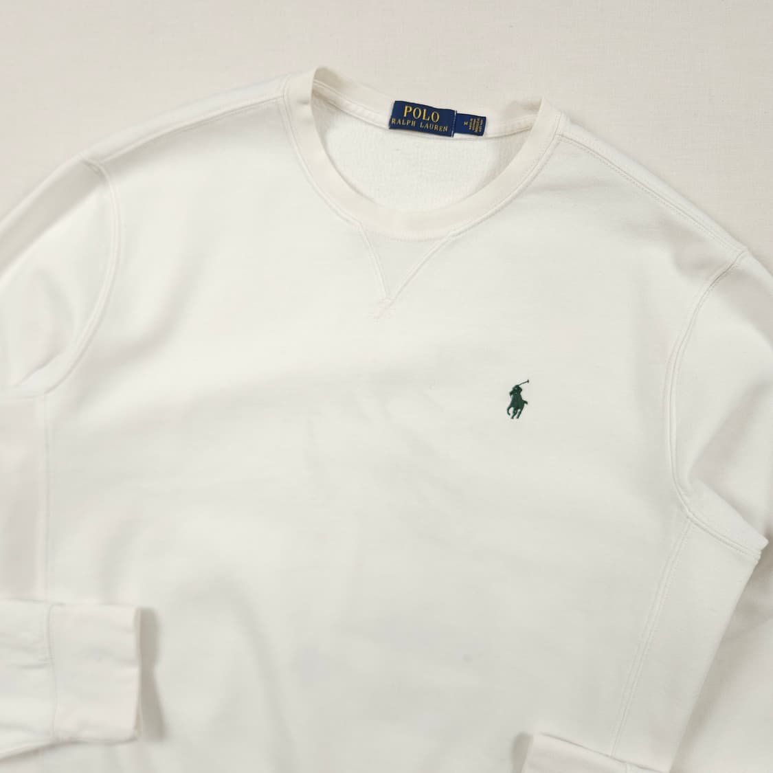 M(95)폴로 랄프로렌 크루넥 롱슬리브 화이트 상품이미지1